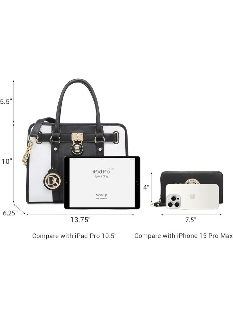 Dasein Handbags Purses Set for Women Top Handle Satchel Shoulder Bags Large Work Tote Bag with Matching Wallet - Image 3