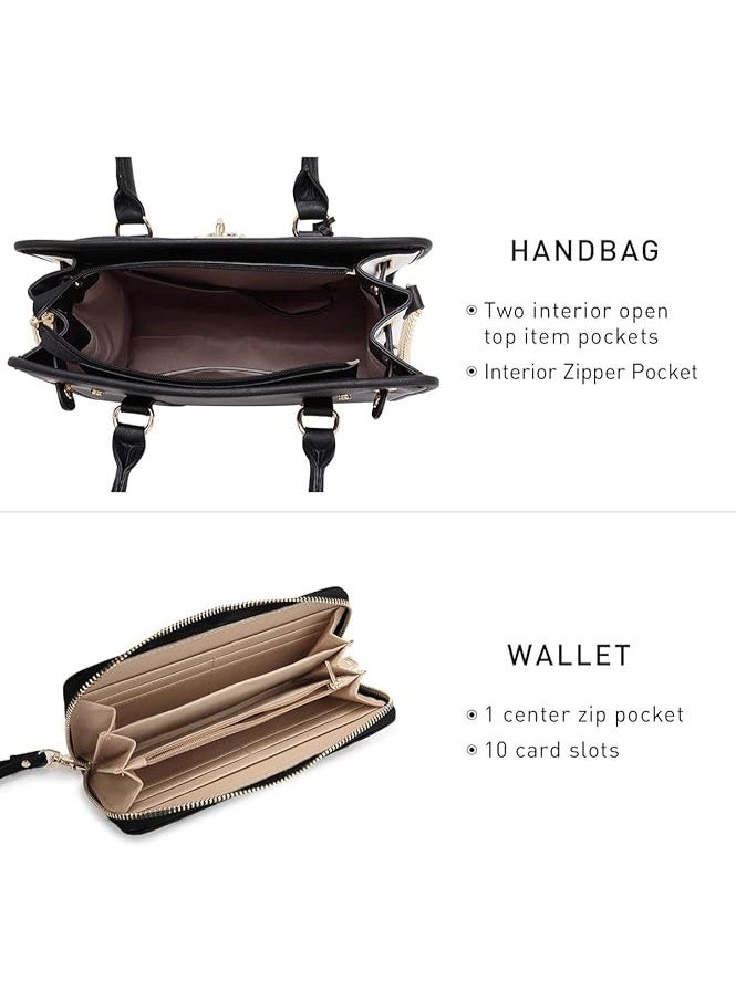 Dasein Handbags Purses Set for Women Top Handle Satchel Shoulder Bags Large Work Tote Bag with Matching Wallet - Image 2