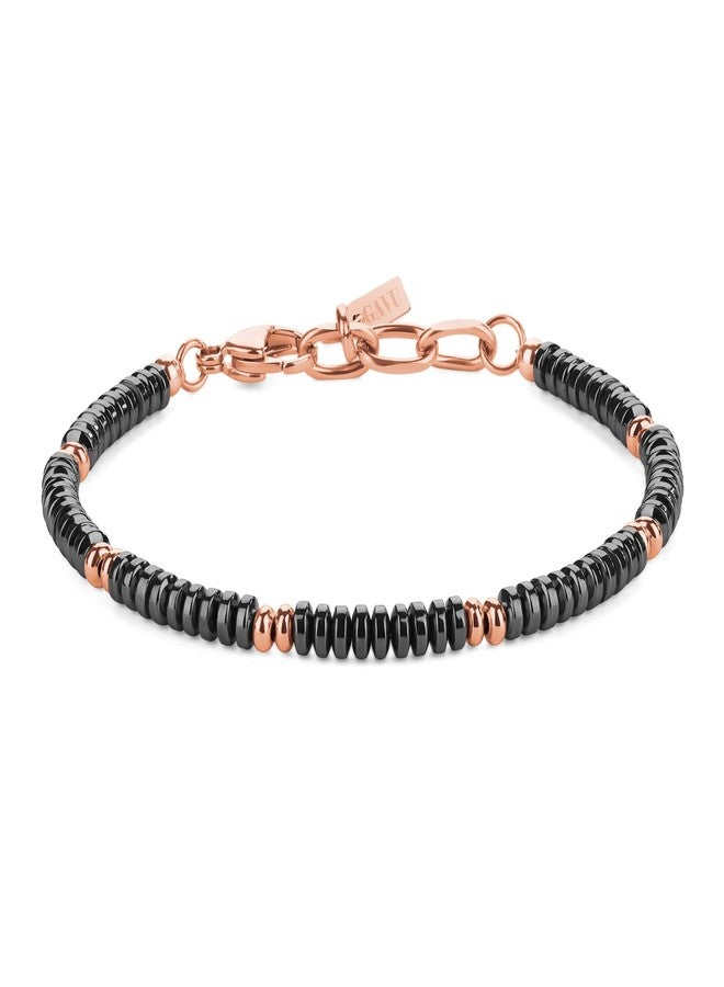 GAVU Crystal Jewelry, Stainless Steel Hematite Stone Beaded Bracelet for Men, Rosegold Bracelet for Men - Image 1