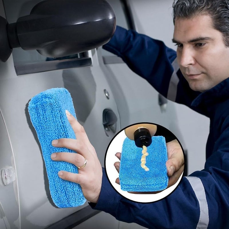 SYOSI Microfiber Car Applicator Pads, Scratch-Free Wax and Polish Foam Sponges, Premium Detailing Applicator for Interior and Exterior Cleaning, 5"x3", Reusable Car Wash Pads (8PCS) - Image 4