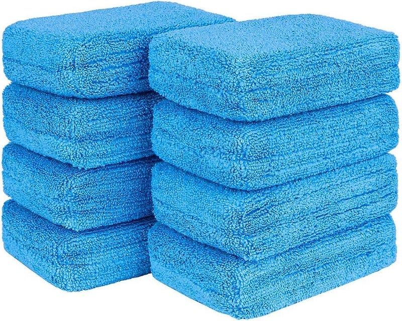 SYOSI Microfiber Car Applicator Pads, Scratch-Free Wax and Polish Foam Sponges, Premium Detailing Applicator for Interior and Exterior Cleaning, 5"x3", Reusable Car Wash Pads (8PCS) - Image 1