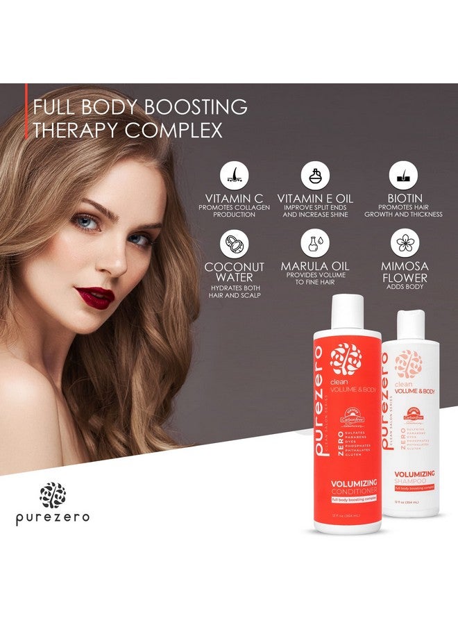 Purezero Volumizing Shampoo And Conditioner Set For Fine Hair Add Volume & Body Zero Sulfates/Parabens/Dyes 100% Vegan & Cruelty Free Great For Color Treated Hair - Image 4