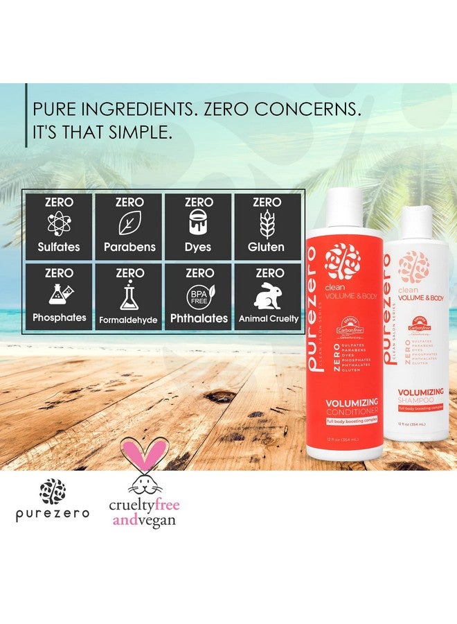 Purezero Volumizing Shampoo And Conditioner Set For Fine Hair Add Volume & Body Zero Sulfates/Parabens/Dyes 100% Vegan & Cruelty Free Great For Color Treated Hair - Image 5