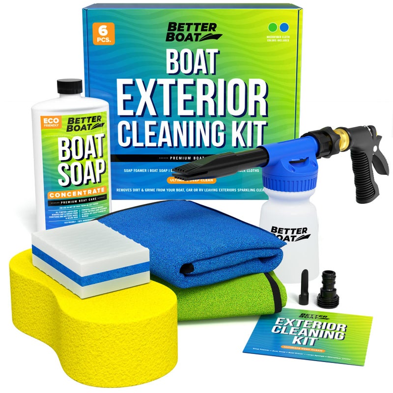 Boat Cleaning Kit Wash Soap Foam Gun Sponge Microfiber Cloths Marine Cleaner for Pontoon Fishing Bass Boats RV Supplies Boating Gifts for Men and Women