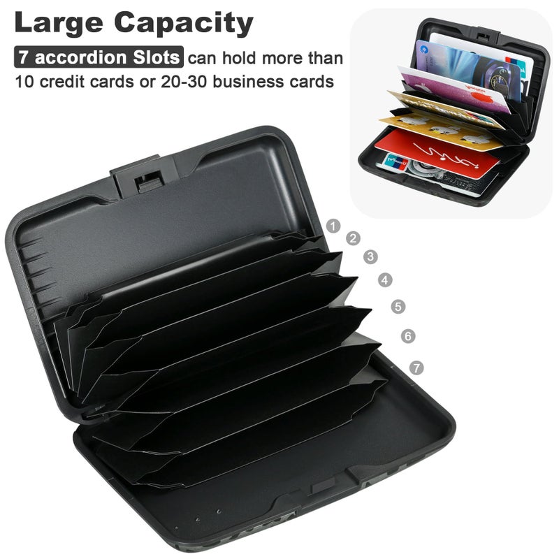 ELFISH Mini RFID Aluminum Wallet Credit Cards Holder Business Card Case Metal ID Case for Men Women(Black Leopard Print) - Image 5