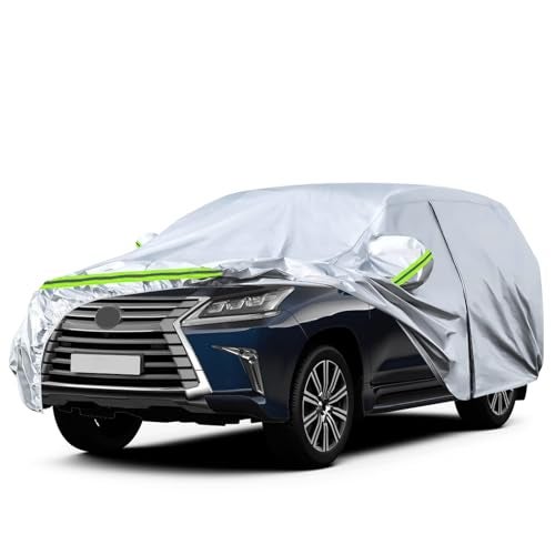 SPORTULI Waterproof Car Covers Replace for 2008-2025 Lexus LX/Toyota Land Cruiser, 6 Layers Silver All Weather Custom-fit Car Cover with Zipper Door & Windproof Bands for Snow Rain Dust Hail Protection - Image 1