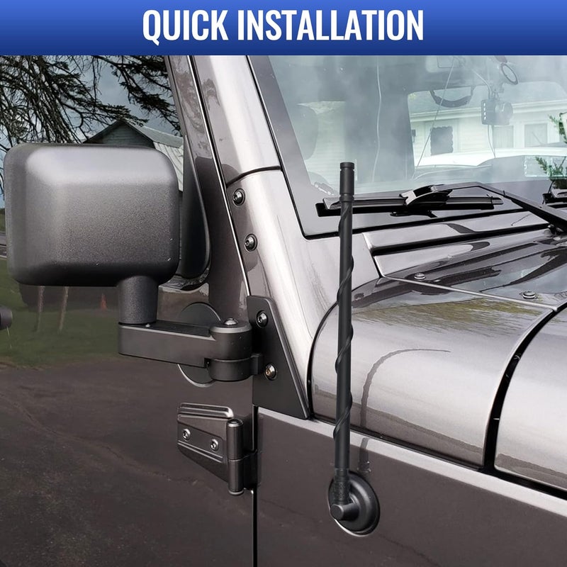 VOFONO 13 Inch Antenna for Jeep Wrangler JK JL Gladiator JT 2007-2024 - Spiral Flex Rubber Replacement - Image 4