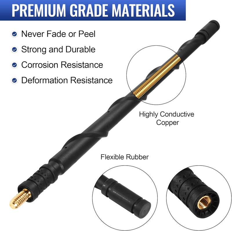 VOFONO 13 Inch Antenna for Jeep Wrangler JK JL Gladiator JT 2007-2024 - Spiral Flex Rubber Replacement - Image 2