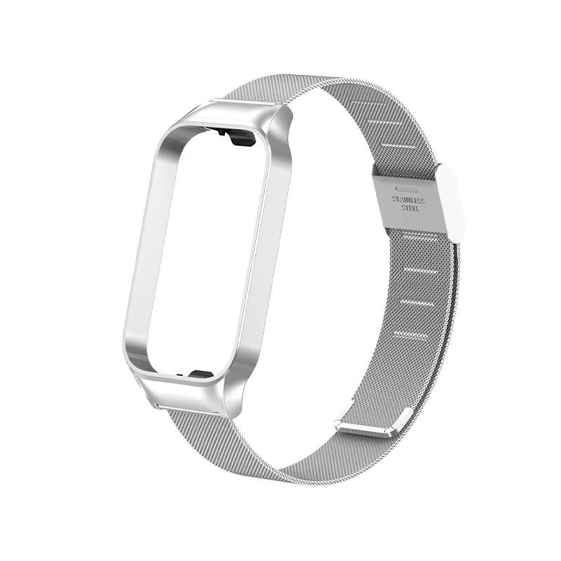 Bluejw Stainless Steel Buckle Watch Band Replacement for Xiaomi Mi 8 Active and Redmi Band 2 – Stylish Metal Integrated Strap with Durable Case Cover - Image 1