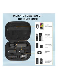 KASTWAVE Hard Shell Carrying Case for Osmo Pocket 3, Portable PU Protective Bag for DJI Osmo Pocket 3 Creator Combo Camera Accessories with Shoulder Strap  - Image 3