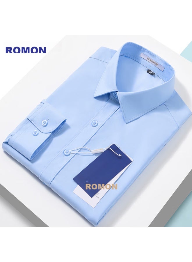 ROMON Romon Modal-blend Wrinkle-free Long-sleeve Dress Shirt For Men, Casual Business Work Uniform Formal Wear Top Shirt  - Image 3