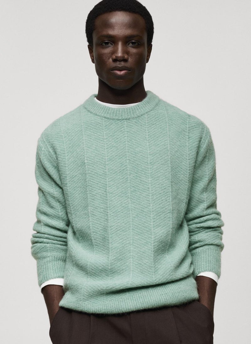 Mango Man Structured Knitted Sweater  - Image 1