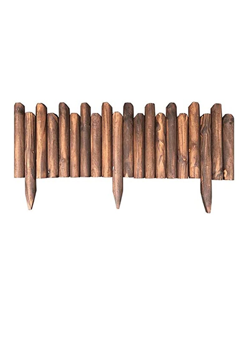 LINGWEI Wooden Garden Fence Panels Lawn Edging Border Picket Fence Roll Border Easy Plug in Palisade Corrosion Resistant - Image 1
