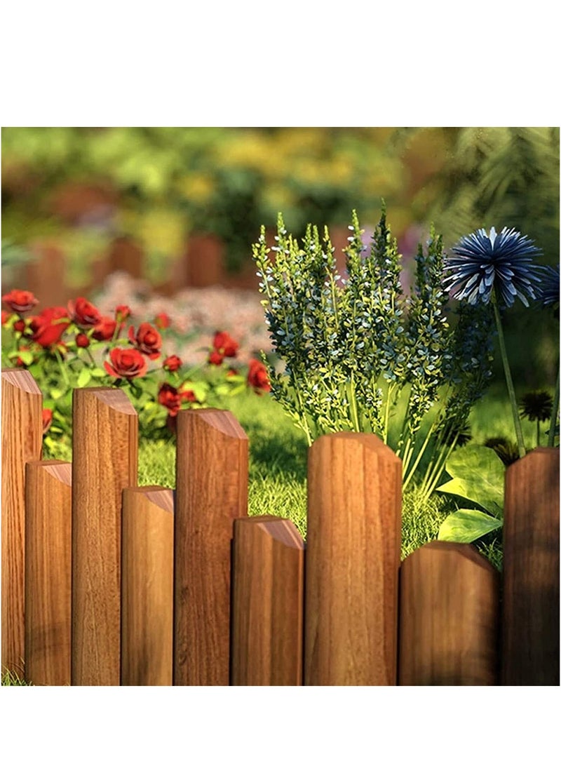 LINGWEI Wooden Garden Fence Panels Lawn Edging Border Picket Fence Roll Border Easy Plug in Palisade Corrosion Resistant - Image 4