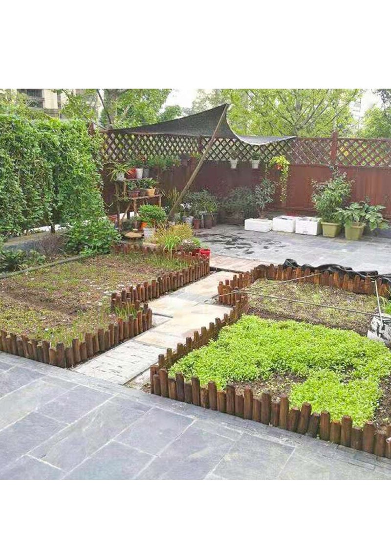 LINGWEI Wooden Garden Fence Panels Lawn Edging Border Picket Fence Roll Border Easy Plug in Palisade Corrosion Resistant - Image 5