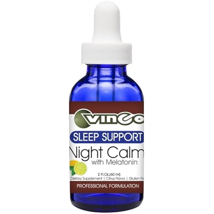 Vinco Inc - Night Calm® Mood & Relaxation Daily Supplement | 60 ml (60 Servings) | with Melatonin, L-Theanine & Herbal Extracts | Supports Sleep, Relaxation & Mood | Gluten Free & Vegetarian - Image 1