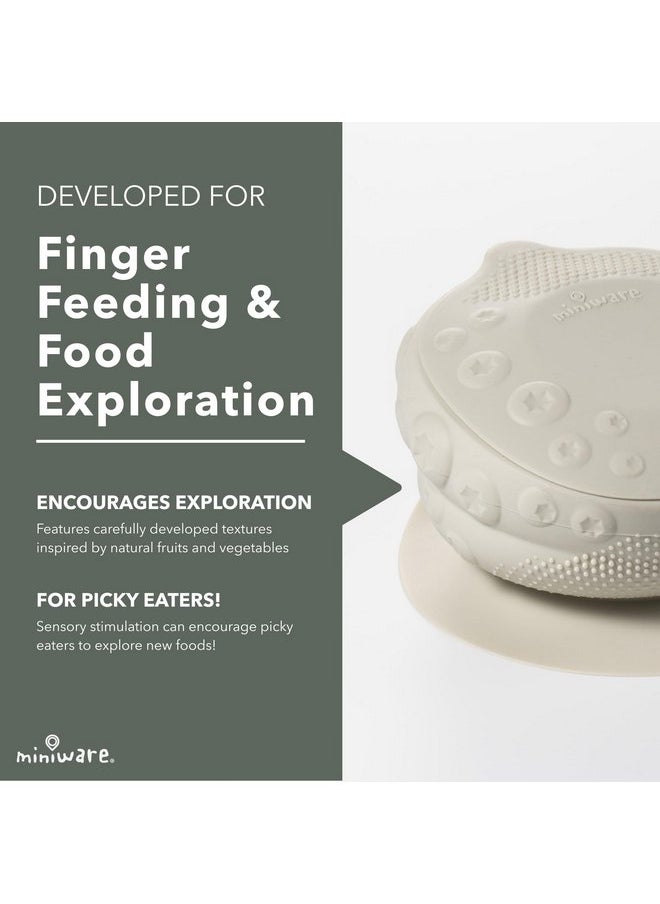 Miniware Miniware Sensory Baby Bowl - Oat - Silicone Bowls for baby to Combine Mealtime with Sensory Development - 100% Food Grade Silicone Baby Bowls - BPA Free, Non-Toxic Todddler Bowls  - Image 4