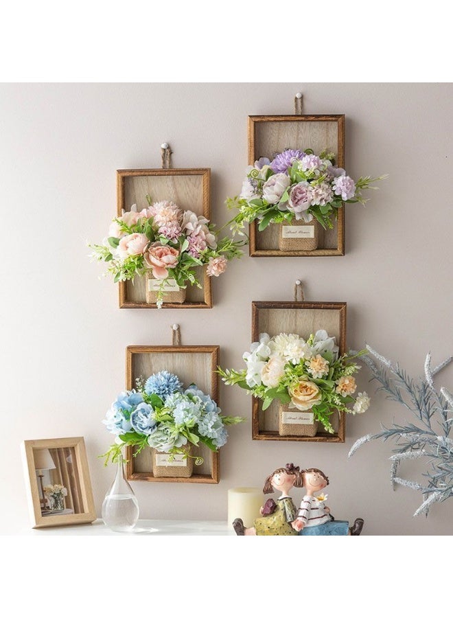 Country-style Wall-mounted Faux Flower Set - Creative Wall Decor for Living Room and Home Interior Design