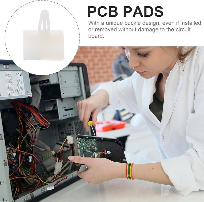 TEHAUX 100 قطعة حوامل لاصقة للوحات الدوائر المطبوعة بتصميم القفل المبسط كفواصل لدعم لوحات الدوائر - Image 3