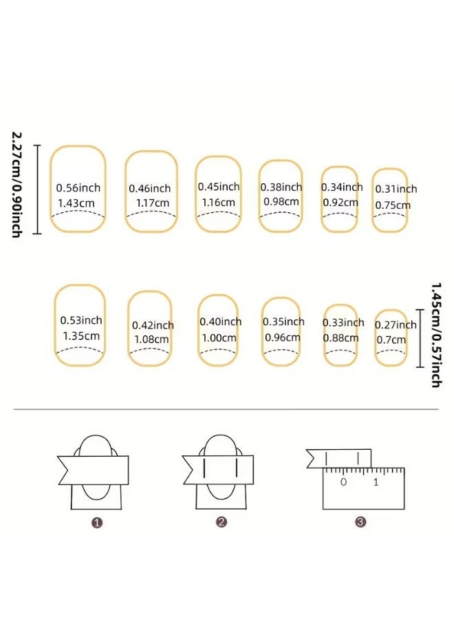 Goolsky 24pcs of Medium-Long Oval Golden Edge Glitter Design Finger Nails with Jelly Glue 1 Nail File 1 - Image 3