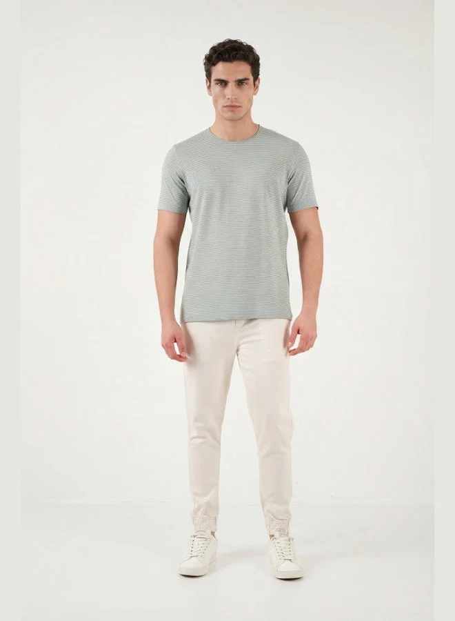 بوراتي Buratti Cotton Regular Fit Striped Crew Neck T-Shirt Men's T-SHIRT 5904030