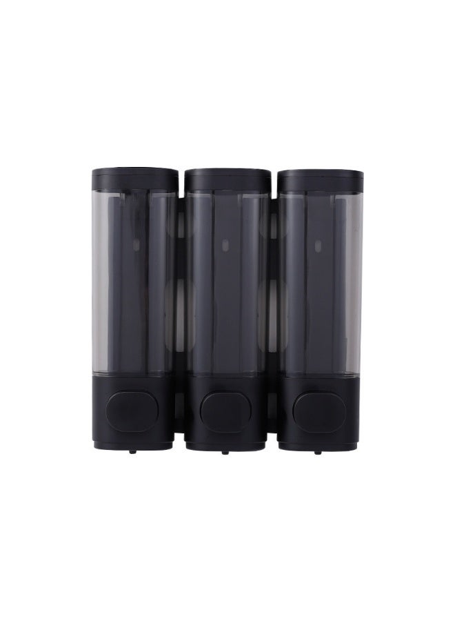 Wall-Mounted Three-Head Soap Dispenser - No Drilling Manual Press Design