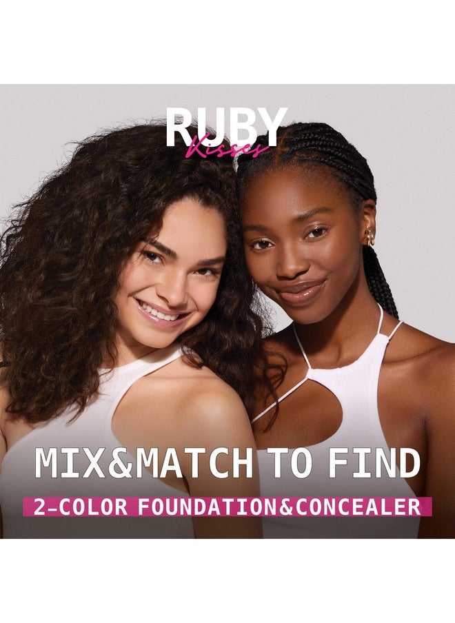 Ruby Kisses - 3D Face Creator Cream Foundation & Concealer 12 Hours Long Lasting Medium To Full Coverage Nongreasy Ideal For Makeup & Contour Palette (Level 16) - Image 1