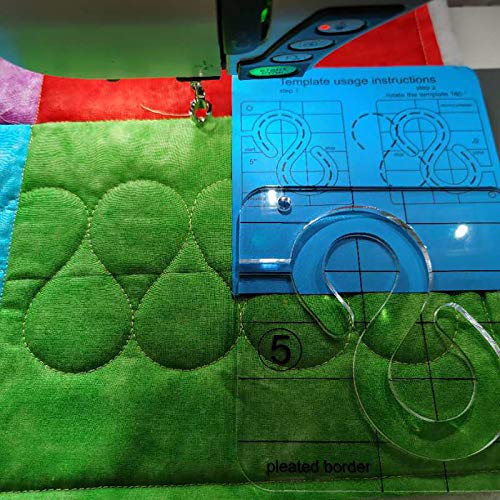 YICBOR Pleated Border Template for Quilting Fits Inside FMQ Grip 5 - Image 4
