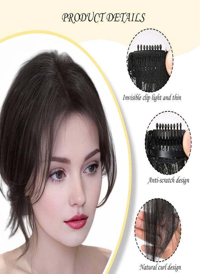 Aeenioy Front Hair Extensions for Women, Bangs Hairs Extensions for Women, Hair Topper for Women Thin Hair, Natural Black Hairs Extension for Quick Hairstyle Change, Face-Framing Hair Extensions - Image 3