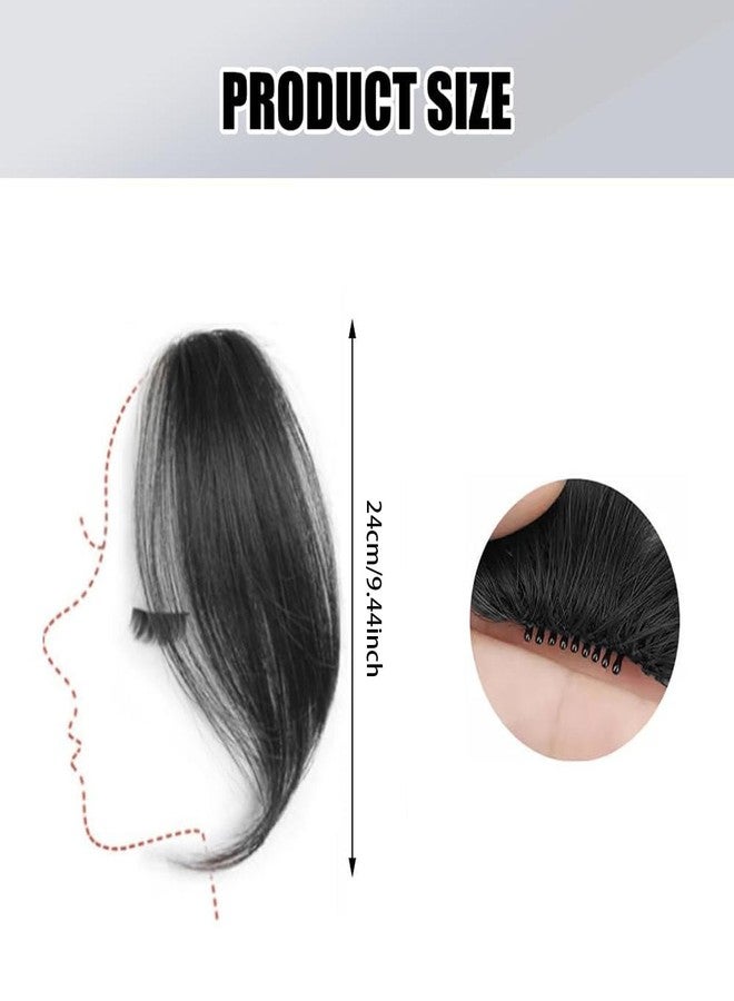 Aeenioy Front Hair Extensions for Women, Bangs Hairs Extensions for Women, Hair Topper for Women Thin Hair, Natural Black Hairs Extension for Quick Hairstyle Change, Face-Framing Hair Extensions - Image 2