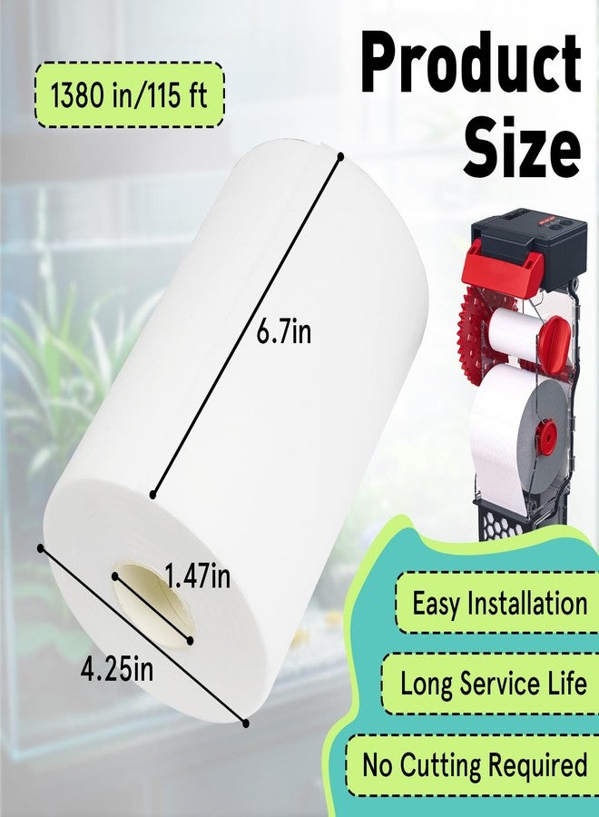 Kamrexi 115' Long 6.78" High Replacement Fleece Roll Compatible with Red Reef 1200 Model Coral Aquarium Filtration System, Automatic Filtration Performance - Image 3
