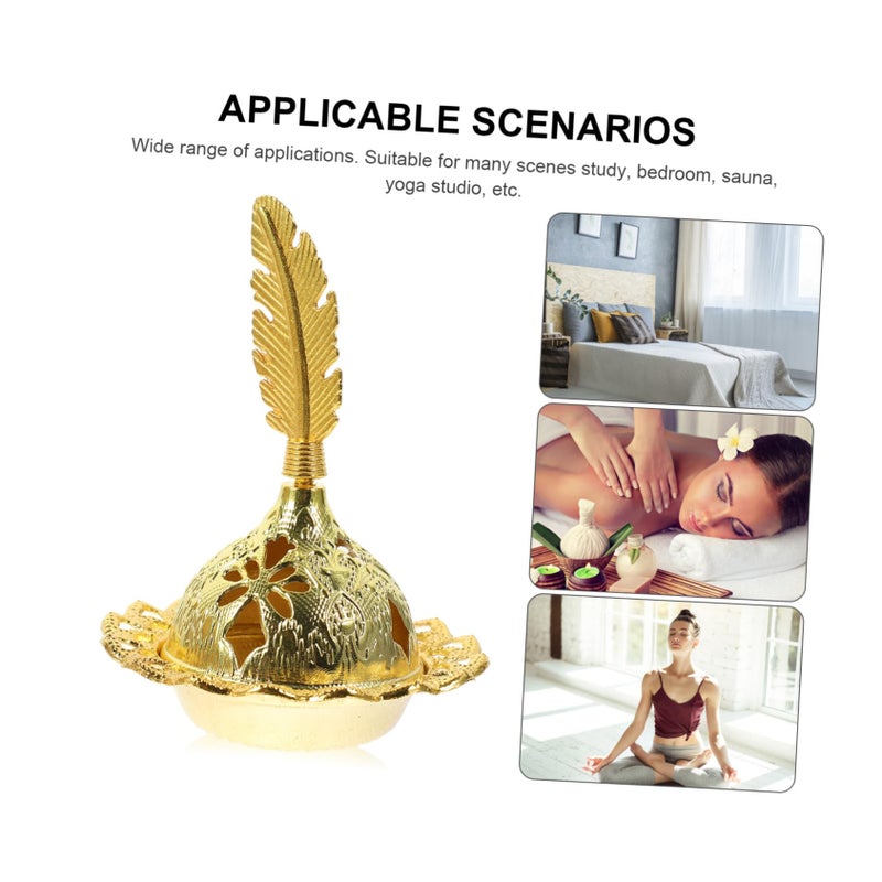 Small Arabian Incense Cone Burner Retro Electroplated Finish Home Decor Meditation Yoga - Image 4