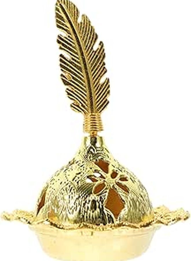 Small Arabian Incense Cone Burner Retro Electroplated Finish Home Decor Meditation Yoga - Image 1