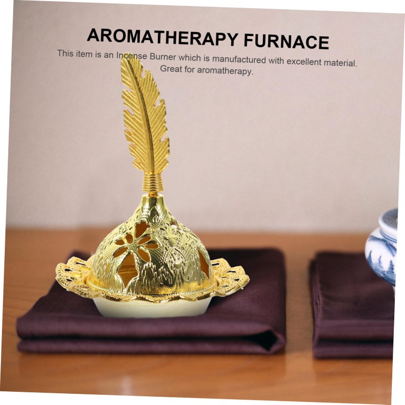 Small Arabian Incense Cone Burner Retro Electroplated Finish Home Decor Meditation Yoga - Image 5