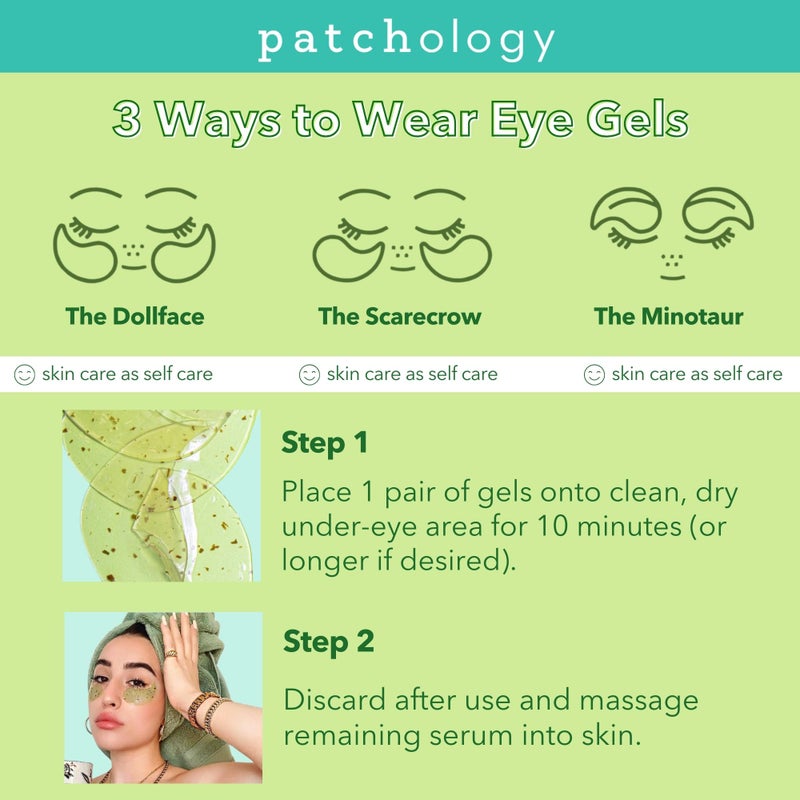 Patchology Perk Up Hydrating Under Eye Masks with Green Tea - Undereye Patches For Dark Circles and Puffy Eyes Care, Treatment & Moisturizer - Eye Bags, Puffiness & Wrinkle Reducer (5 Pairs) - Image 4