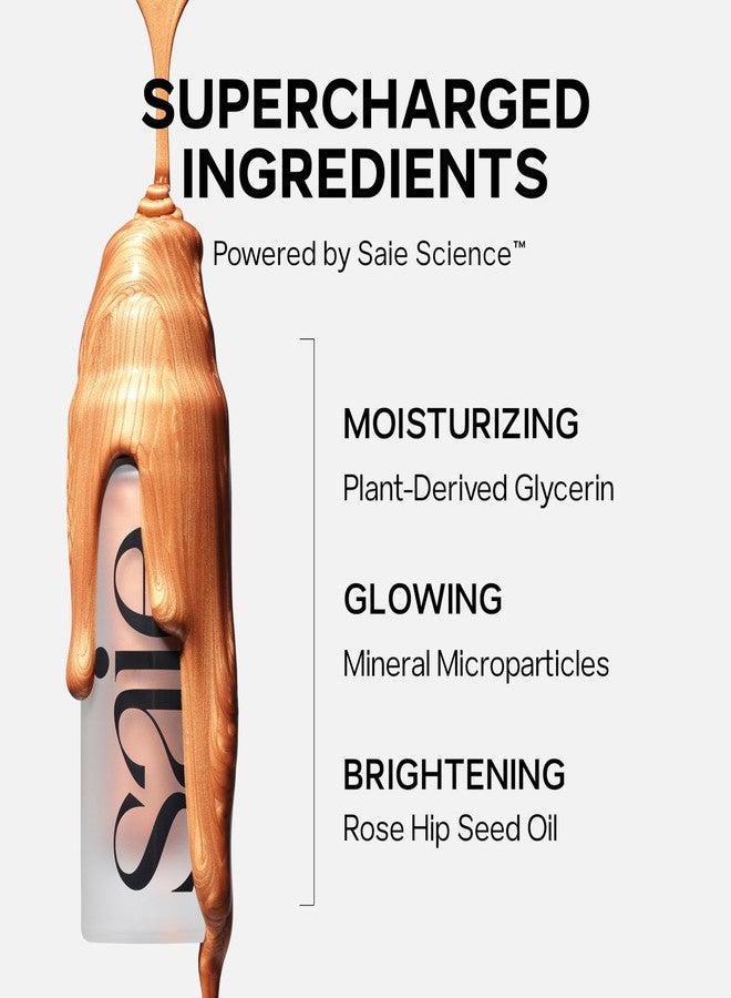 Saie Mini Glowy Super Gel Lightweight llluminator & Makeup Primer - Sunglow (0.5 oz) + Dew Blush - Lightweight Liquid Blush with a Blendable + Buildable Cream Finish - Rosy (.40 oz) - Image 4