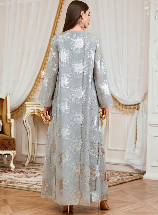 Take Two  Women Green Floral Jacquard Jalabiya for Women | Best Price UAE
