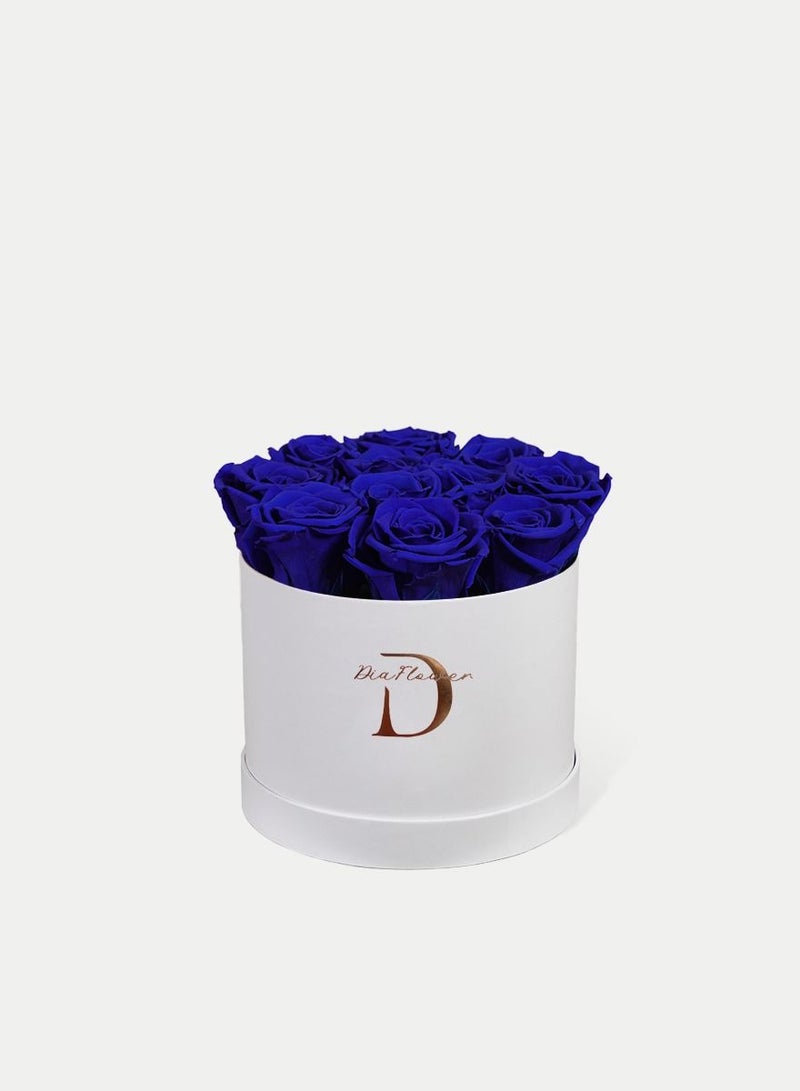 Dia FLOWER Infinity Round Box, Shades Of Blue 12 ROSES SMALL  - Image 3