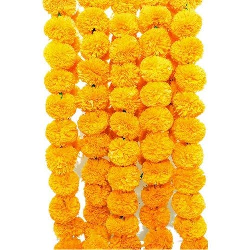 VRCT Artificial Marigold Fluffy Flowers Latkan for Decoration - Pack of 15 (Multicolor) (Yellow, Red, Multicolor) - Image 4
