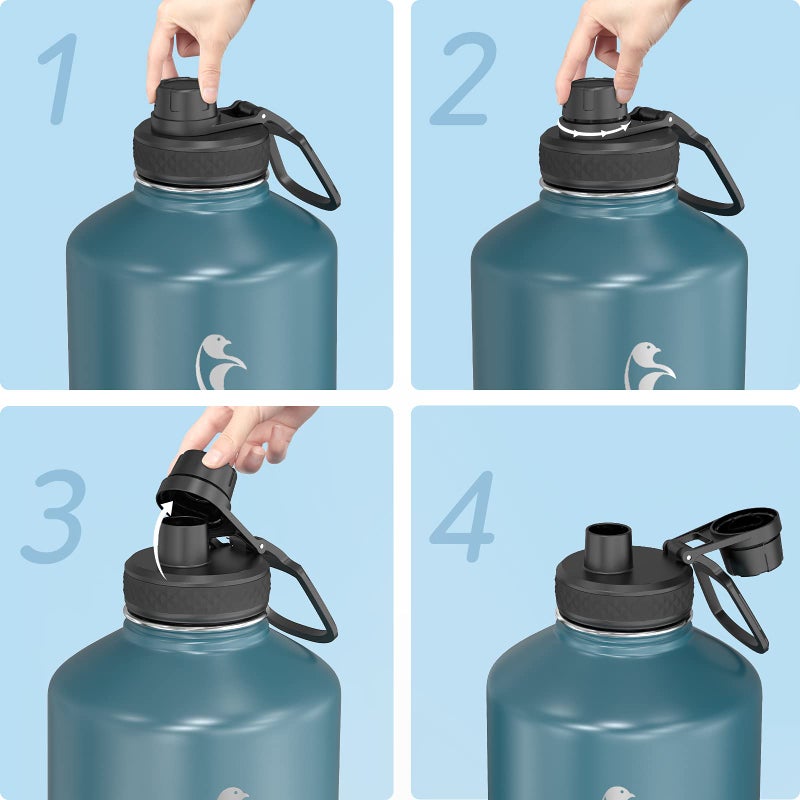 Coolflask Spout Lid Replacement for 40oz, 64oz, 87oz & 128oz Coolflask Water Bottles, Replacement Twist Lid of 2.22â€ Diameter, Accessories Flip lid with Big Wide Handle, Easy to Carry, Leak- Proof BPA-Free - Image 4