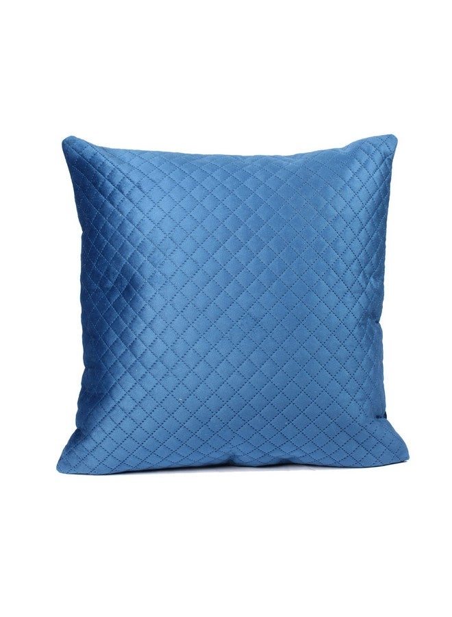 STITCHNEST Set of 5 Cushion Cover | Quilted Velvet | Blue| Soft & Premium Look | 24x24 Inches | Fit for Sofa & Living Room Décor - Image 4