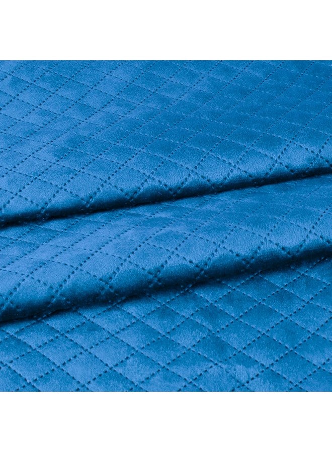 STITCHNEST Set of 5 Cushion Cover | Quilted Velvet | Blue| Soft & Premium Look | 24x24 Inches | Fit for Sofa & Living Room Décor - Image 5