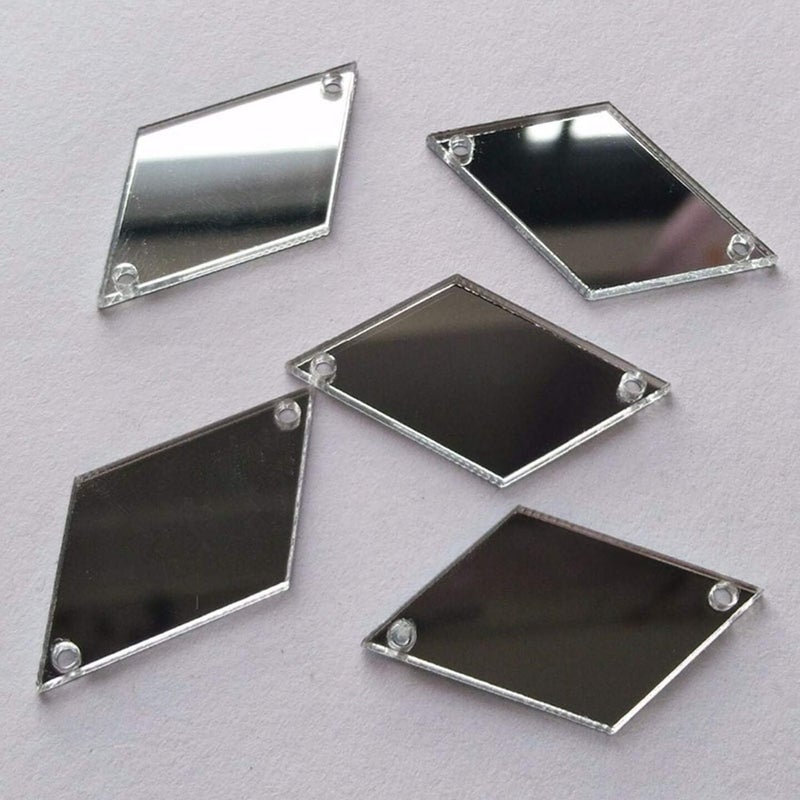 MEYA Diamond Shape Mirror Beads DIY Mirrored Rhinestones for Costume Evening Dresses Cloth Garment Deco Accessory Silver  - Image 1
