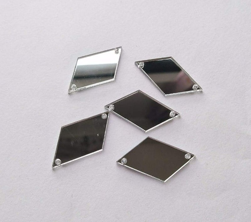 MEYA Diamond Shape Mirror Beads DIY Mirrored Rhinestones for Costume Evening Dresses Cloth Garment Deco Accessory Silver  - Image 3