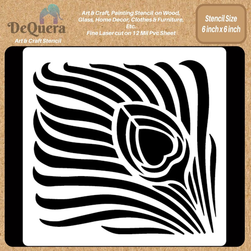 DEQUERA DeQuera Art Craft Stencil for Painting on Wood Funiture Wall use for Home Dcor Wardrobe Dcor Living Room Bedroom Study Room Size 6 x 6 inch D156