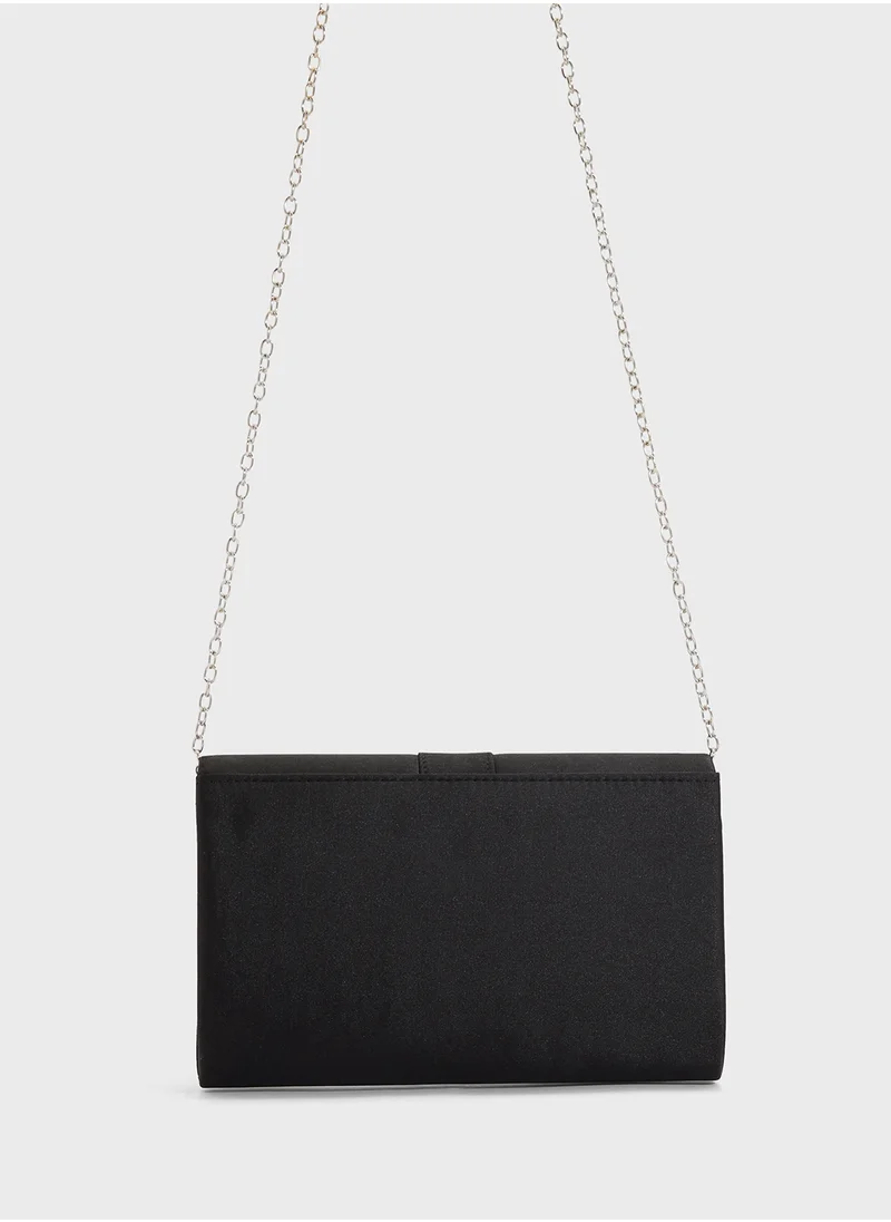 Ella Limited Edition Embellished Trim Satin Clutch Bag