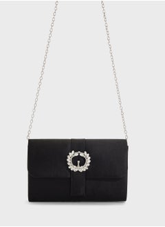 Ella Limited Edition Embellished Trim Satin Clutch Bag  - Image 1