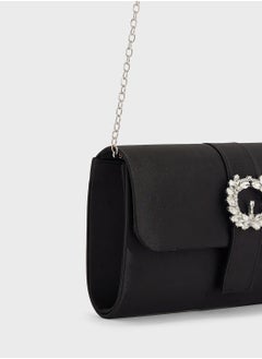 Ella Limited Edition Embellished Trim Satin Clutch Bag  - Image 4