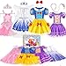 EULRGAUS Princess Dress Up Toddler Dress Up Clothes Cosplay Princess Costume Gift Set with Princess Dresses and Princess Toys Pretend Play Girl Toys Age 36 Halloween Christmas Birthday Gift - Image 3