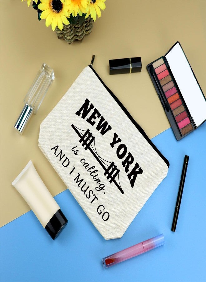 حقيبة مكياج هدية سفر إلى نيويورك، هدية مثالية للفتيات والسيدات، حقيبة مستحضرات تجميل بسحاب، هدية مثالية لعطلة مميزة في مدينة نيويورك، هدية رائعة لرحلة نهاية الأسبوع، حقيبة أدوات تجميل للسفر - Image 3